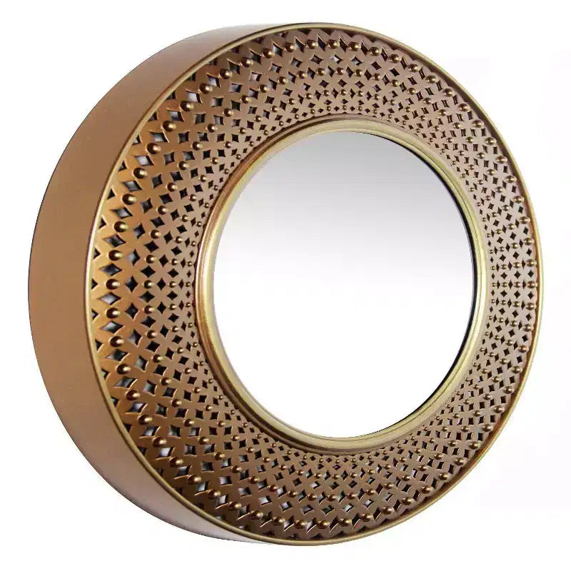 Espejo de pared Bolly de 15,75" - Redondo moderno, no requiere montaje, marco de plástico moldeado