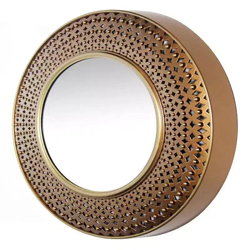 Espejo de pared Bolly de 15,75" - Redondo moderno, no requiere montaje, marco de plástico moldeado