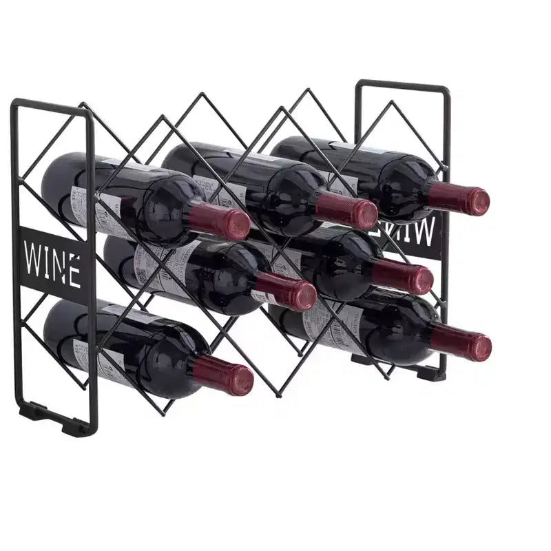 Botellero de encimera, soporte para botellas de vino para cocina y bar - Peltre - No requiere montaje