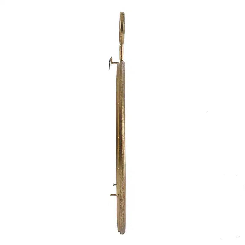 Espejo de pared redondo de 22 x 28 pulgadas con marco de hierro dorado