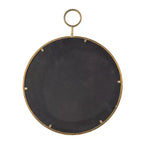 Espejo de pared redondo de 22 x 28 pulgadas con marco de hierro dorado