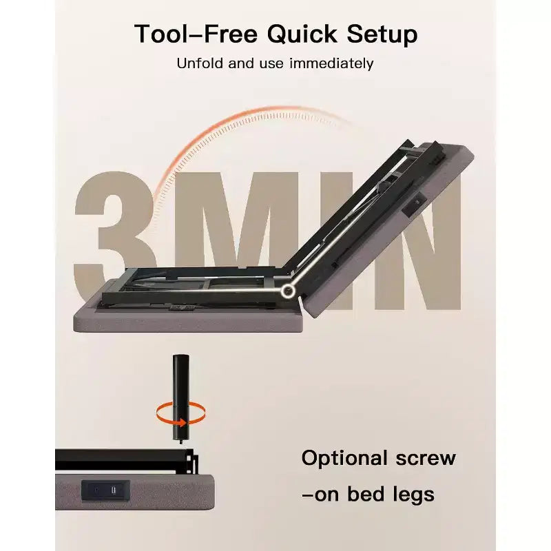 Base de cama ajustable tamaño Queen, modo de holgura y gravedad cero, cama eléctrica con inclinación de cabeza y pies, 4 puertos USB y control remoto inalámbrico