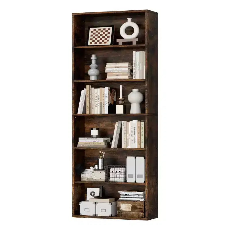 Estantería abierta de 6 niveles y estantes para libros, estantes de exhibición de pie de 180 cm de alto para oficina en casa, sala de estar