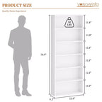 Estantería abierta de 6 niveles y estantes para libros, estantes de exhibición de pie de 180 cm de alto para oficina en casa, sala de estar