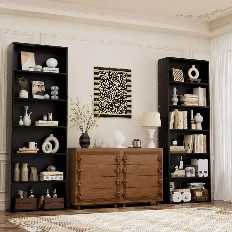 Estantería abierta de 6 niveles y estantes para libros, estantes de exhibición de pie de 180 cm de alto para oficina en casa, sala de estar