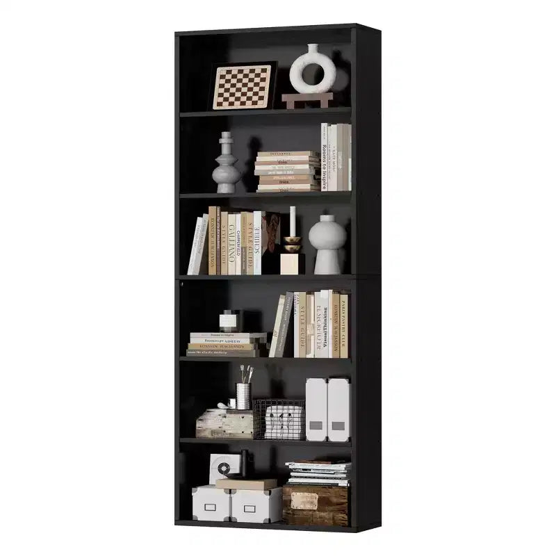Estantería abierta de 6 niveles y estantes para libros, estantes de exhibición de pie de 180 cm de alto para oficina en casa, sala de estar