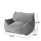 Puf de terciopelo con funda extraíble, sillón puf moderno con reposabrazos y cremallera a prueba de niños, sofá de suelo para sala de estar o dormitorio