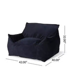 Puf de terciopelo con funda extraíble, sillón puf moderno con reposabrazos y cremallera a prueba de niños, sofá de suelo para sala de estar o dormitorio