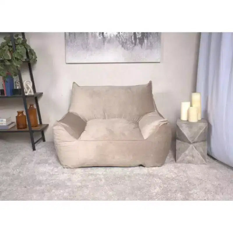 Puf de terciopelo con funda extraíble, sillón puf moderno con reposabrazos y cremallera a prueba de niños, sofá de suelo para sala de estar o dormitorio