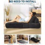 Sofá cama plegable, silla convertible con almohada, bolsillo lateral y respaldo C, tumbona portátil, colchón plegable
