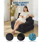 Sofá cama plegable, silla convertible con almohada, bolsillo lateral y respaldo C, tumbona portátil, colchón plegable
