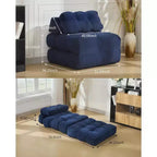 Sofá cama plegable, silla convertible con almohada, bolsillo lateral y respaldo C, tumbona portátil, colchón plegable