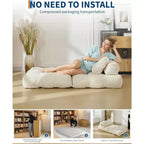 Sofá cama plegable, silla convertible con almohada, bolsillo lateral y respaldo C, tumbona portátil, colchón plegable