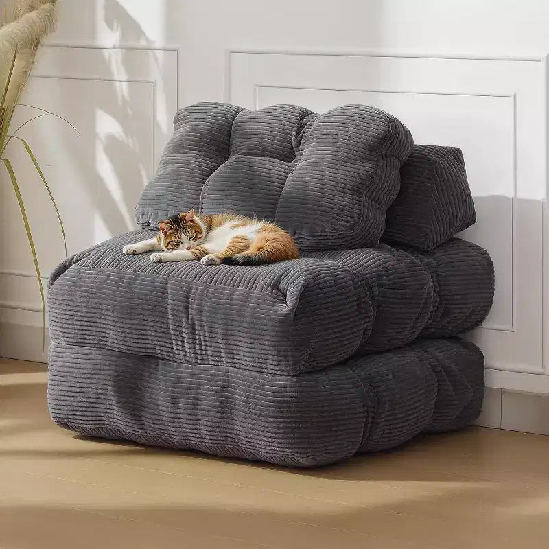 Sofá cama plegable, silla convertible con almohada, bolsillo lateral y respaldo C, tumbona portátil, colchón plegable