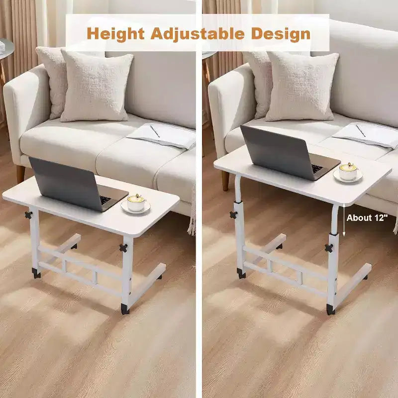 Escritorio pequeño de pie con ruedas, mesa portátil ajustable en altura para ordenador portátil, escritorio pequeño con ruedas, para oficina en casa, estudio, dormitorio