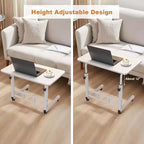 Escritorio pequeño de pie con ruedas, mesa portátil ajustable en altura para ordenador portátil, escritorio pequeño con ruedas, para oficina en casa, estudio, dormitorio