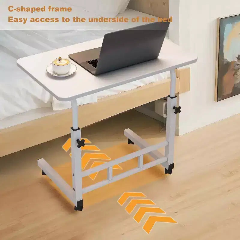 Escritorio pequeño de pie con ruedas, mesa portátil ajustable en altura para ordenador portátil, escritorio pequeño con ruedas, para oficina en casa, estudio, dormitorio