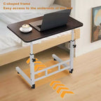 Escritorio pequeño de pie con ruedas, mesa portátil ajustable en altura para ordenador portátil, escritorio pequeño con ruedas, para oficina en casa, estudio, dormitorio