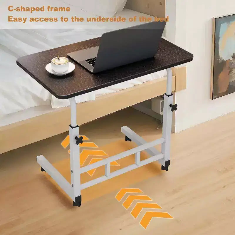 Escritorio pequeño de pie con ruedas, mesa portátil ajustable en altura para ordenador portátil, escritorio pequeño con ruedas, para oficina en casa, estudio, dormitorio