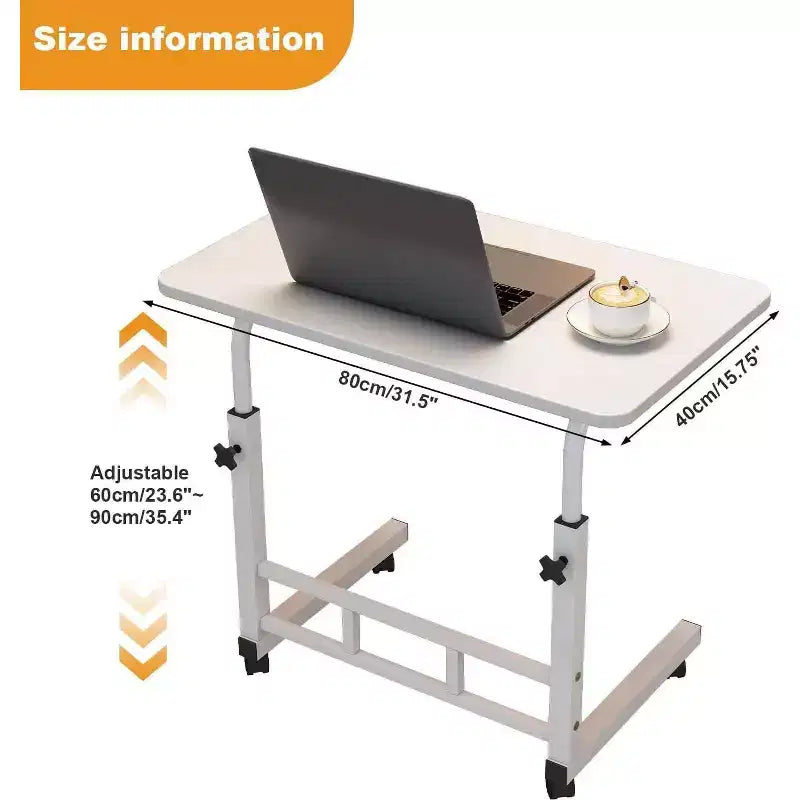 Escritorio pequeño de pie con ruedas, mesa portátil ajustable en altura para ordenador portátil, escritorio pequeño con ruedas, para oficina en casa, estudio, dormitorio