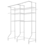 VIYET 6-Tier Adjustable Over Washer Dryer Shelf,Hanger Rod & Hooks,White Laundry Space Saver
