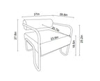Sillón de pana, sofá individual perezoso con estructura de hierro, respaldo y reposabrazos integrados, patas antideslizantes, sillón de ocio para balcón, sala de estar