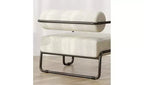 Sillón de pana, sofá individual perezoso con estructura de hierro, respaldo y reposabrazos integrados, patas antideslizantes, sillón de ocio para balcón, sala de estar