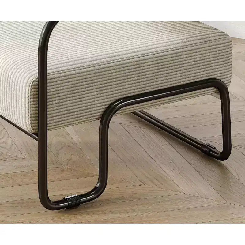 Sillón de pana, sofá individual perezoso con estructura de hierro, respaldo y reposabrazos integrados, patas antideslizantes, sillón de ocio para balcón, sala de estar