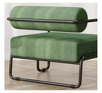 Sillón de pana, sofá individual perezoso con estructura de hierro, respaldo y reposabrazos integrados, patas antideslizantes, sillón de ocio para balcón, sala de estar