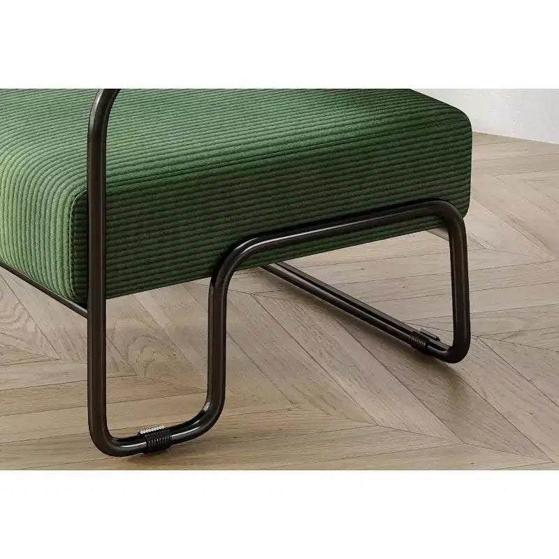 Sillón de pana, sofá individual perezoso con estructura de hierro, respaldo y reposabrazos integrados, patas antideslizantes, sillón de ocio para balcón, sala de estar
