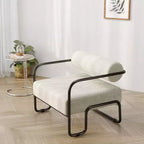 TUYOHW Corduroy Lounge Chair,Lazy Sofa Chair with Iron Frame,Integrated Backrest & Armrests,Anti-Slip Feet,Leisure Chair for Balcony,Living Room