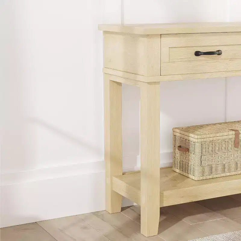 Mesa de entrada rústica, mesa consola de 3 niveles con 3 cajones de almacenamiento, mesa de sofá de madera de 54 pulgadas para recibidor, sala de estar, mesa de pasillo