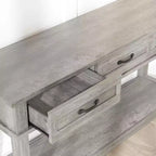 Mesa de entrada rústica, mesa consola de 3 niveles con 3 cajones de almacenamiento, mesa de sofá de madera de 54 pulgadas para recibidor, sala de estar, mesa de pasillo