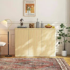 Acekool 46.7 Buffet Cabinet, Modern Storage Sideboard with Adjustable Shelves, Wavy Doors, for Dining or Living Room