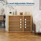 Armario buffet de 46.7", aparador moderno de almacenamiento con estantes ajustables, puertas onduladas, para comedor o sala de estar