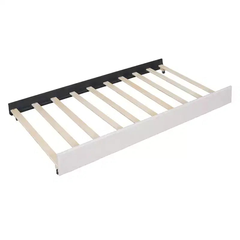 Cama moderna tapizada con plataforma, 2 cajones y 1 cama nido
