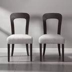 Set of 2 Wooden Dining Chairs, Modern Armless Side Chairs with Hollow Backrest, Padded Seat and 330 LBS Capacity for Living Room Kitchen