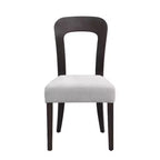 Juego de 2 sillas de comedor de madera, sillas auxiliares modernas sin brazos con respaldo hueco, asiento acolchado y capacidad de 150 kg para sala de estar y cocina