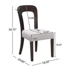 Juego de 2 sillas de comedor de madera, sillas auxiliares modernas sin brazos con respaldo hueco, asiento acolchado y capacidad de 150 kg para sala de estar y cocina