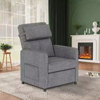 Sillón reclinable eléctrico para adultos, sofá individual ergonómico ajustable, balancín mullido con bolsillos laterales y puerto de carga USB