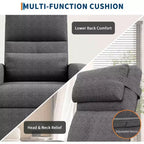 Sillón reclinable eléctrico para adultos, sofá individual ergonómico ajustable, balancín mullido con bolsillos laterales y puerto de carga USB