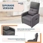 Sillón reclinable eléctrico para adultos, sofá individual ergonómico ajustable, balancín mullido con bolsillos laterales y puerto de carga USB