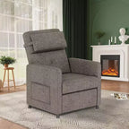 Sillón reclinable eléctrico para adultos, sofá individual ergonómico ajustable, balancín mullido con bolsillos laterales y puerto de carga USB