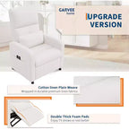 Sillón reclinable eléctrico para adultos, sofá individual ergonómico ajustable, balancín mullido con bolsillos laterales y puerto de carga USB
