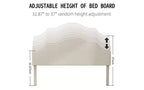 Cama moderna Queen Size con cabecero y piecero de lino, somier de plataforma de altura ajustable, no necesita somier de muelles