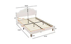 Cama moderna Queen Size con cabecero y piecero de lino, somier de plataforma de altura ajustable, no necesita somier de muelles