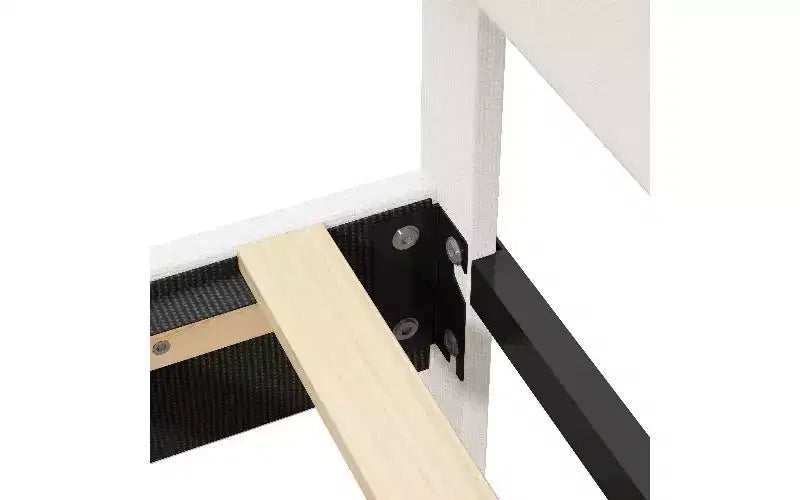 Cama moderna Queen Size con cabecero y piecero de lino, somier de plataforma de altura ajustable, no necesita somier de muelles