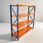 Estanterías de Garaje Reforzadas, Estantería Metálica Ajustable de 4 Niveles con Capacidad de 4400 LBS, Almacenamiento Industrial Azul y Naranja para Tienda Comercial/Herramientas/Gimnasio