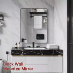 SUMERAIN Black Framed Bathroom Mirror for Wall, 28x36Rectangular Mirror Horizontally or Vertically
