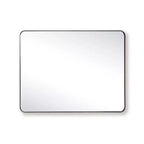 Espejo de Baño con Marco Negro para Pared, Espejo Rectangular de 28x36 Horizontal o Vertical